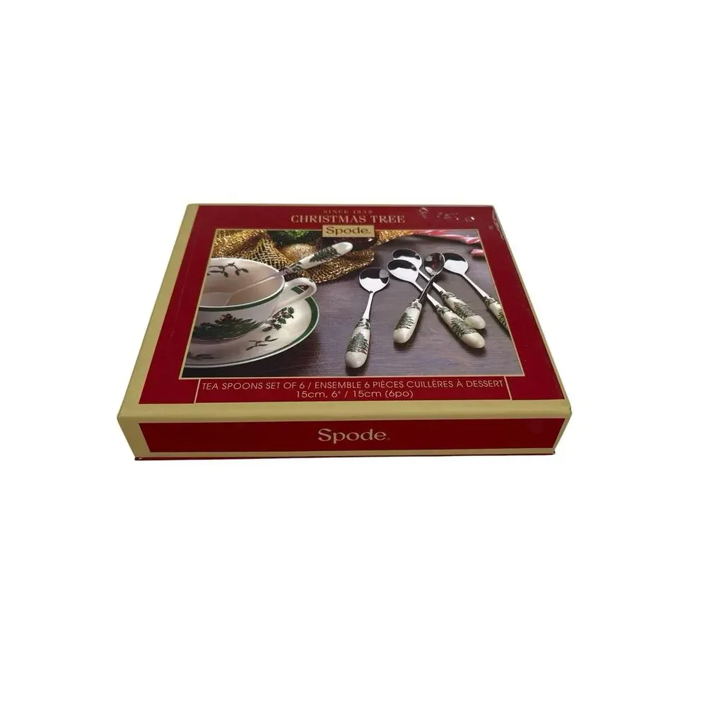 Spode Christmas Tree Pastry Forks & Dessert Spoons Boxed
